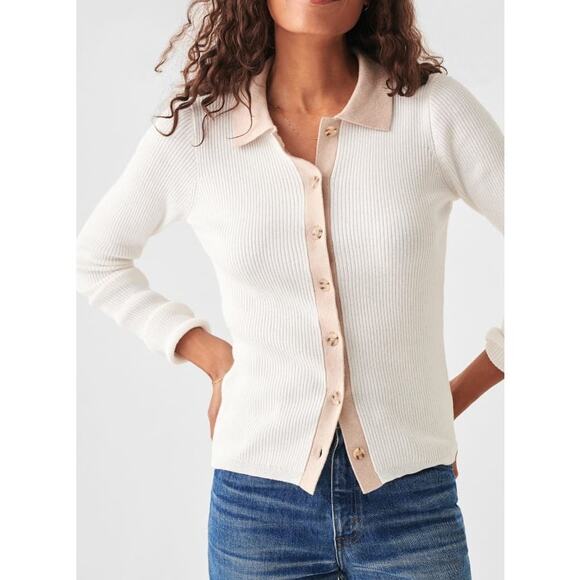 Faherty Mikki Cardigan White - Picture 2 of 11